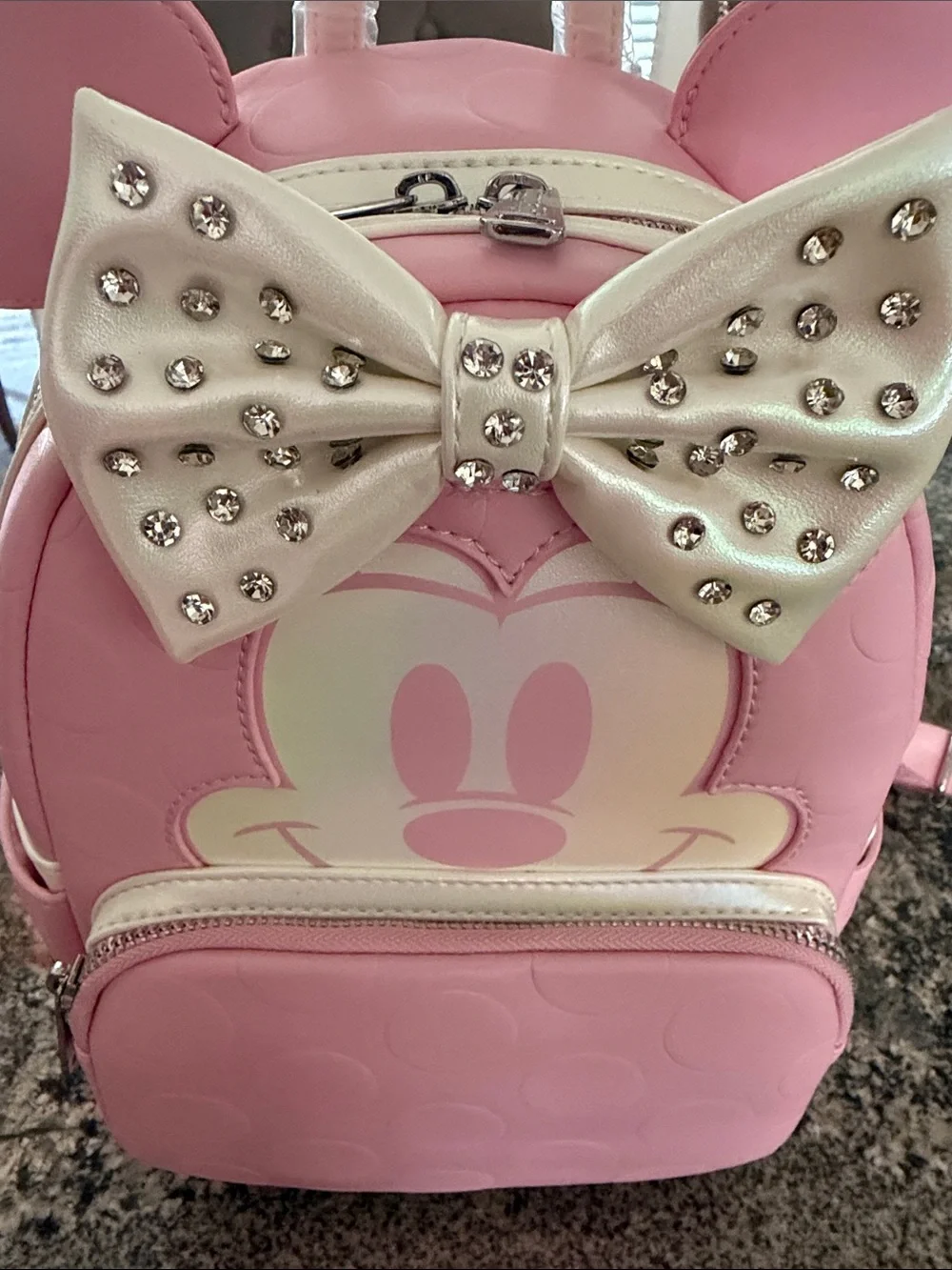 Minnie Mouse Disney Loungefly Women's Mini Backpack Pink Iridescent Bow